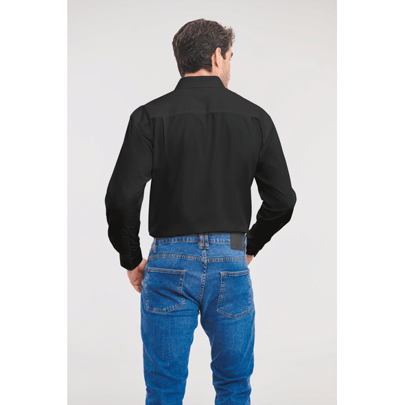 Russell | Herren-Popeline-Hemd mit langen Ärmeln